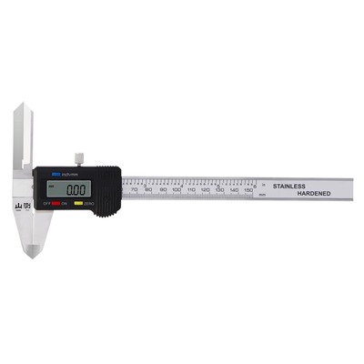 Lengthened digital caliper for upper inner measuring claw